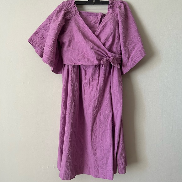 Bow Cotton Pink Purple Boho Beach Two Piece Coordinated Matching Set Free People - Picture 3 of 4